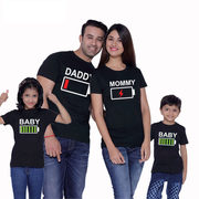 Family Matching Battery Charging Design Dress,  Family Matching Outfits