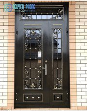 Vietnamese supplier of affordable double wrought iron entry door