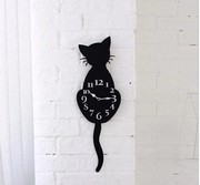 Acrylic Black Cat Pendulum Clock your city Camarillo